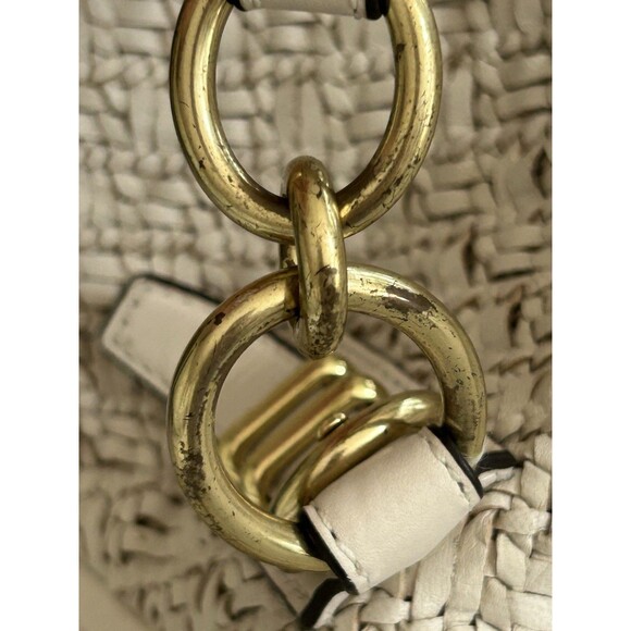 Coach Kristin Pinnacle Woven Leather Laila Large Satchel L1169-29341 Cream - Picture 16 of 16